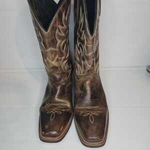 Laredo Birchwood 68452 Men's Western Cowboy Boots Tan Distressed Leather Round T
